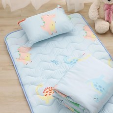Aaron艾倫生活家 石墨烯天絲兒童睡墊 + 睡袋 + 枕頭3件組, 萌龍王國