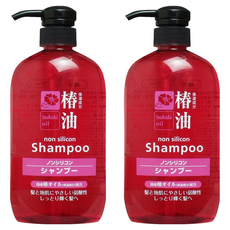 KUMANO 熊野油脂 無矽靈洗髮精 600ml 山茶花油 摩洛哥堅果油和馬油滋潤成分 使頭髮散發自然光澤與柔順感, 2瓶