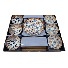 松村窯 日式簡約6碗2盤 Set, 陶瓷碗盤套裝, 松村窯 日式簡約6碗2盤 UP-A0362, 碗 直徑11.5 x 6cm + 盤 直徑20.5cm x 4.2cm,, 1組