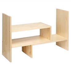 小麥購物 桌上置物架 C175 桌面收納 書架, 淺胡桃, 29 x 17 x 35cm