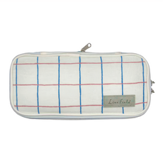 KOKUYO 國譽 Line Field NOViTA-R 擴充式薄型筆袋, 尺寸: W210 x D93 x H30(+40)mm, 材質: 聚酯纖維, 藍紅, 1個