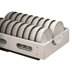 櫥櫃抽拉置物架 碗架, 白色, 1個