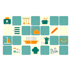 小麥購物 廚房防油壁紙 G424 料理神廚 湖水綠 50g, 6張