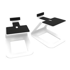 Kanto 書架喇叭C型通用腳架 適用於KANTO TUK喇叭 C型懸臂設計 降低共振 矽膠墊減少震動 穩固支撐, SE6, 白色