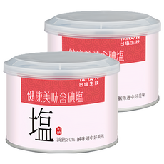 TAIYEN 台塩生技 美味含碘鹽 減鈉30% 鹹味適中, 300g, 2罐