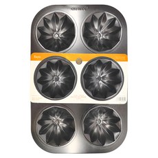 CHEFMADE 學廚 6連不沾鑽石型蛋糕模 易清洗, 28.3 x 18.9 x 2.4cm, 1個