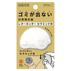 日本 MIDORI 安全陶瓷拆信刀 附珠鍊 49720, 1個, 白色