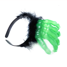 摩達客 萬聖節舞會商品玩具 夜光鬼手黑色毛毛髮箍, MX200702030, 1個