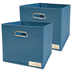 GOZENBO 御膳坊 輕丹寧 方形收納抽屜, 藍色, 2個