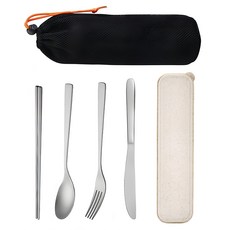 TEMPEST 純鈦餐具 長款組 4件組 (筷子+叉子+湯匙+刀子), 單色, 1組