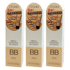 L'EGERE 橙花原液保濕BB霜 SPF25 遮蔽瑕疵 保濕提亮 毛孔隱形 物理防曬, #01 自然色, 25ml, 3條