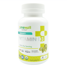 timewell 時光安好 陽光維生素D3膠囊, 1罐, 60顆，補充鈣質，維持骨骼健康