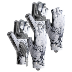 GOLOV.EJOy 運動戶外防曬防滑耐刮高彈冰絲半指手套 男款 UVS015, 灰色, 2雙