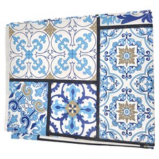 歐式優雅桌巾, 220 x 140cm, 西班牙花磚款 多色, 1條