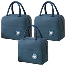 日式拉鍊保溫包 藏青色 4個, 小(23 x 19.5 x 12cm)