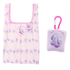 sun-star 環保摺疊扣環式收納手提袋 聚酯纖維 輕便好攜帶, 愛麗絲夢遊仙境牡蠣寶寶, 1個, 32 x 61cm