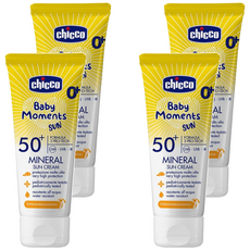 Chicco 嬰兒輕潤物理防曬乳霜 SPF50+ 75ml 0歲以上適用, 4條