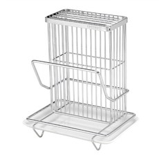 DAY&DAY 桌上型刀柄鍋蓋架 附滴水盤 ST3015T #304不鏽鋼, 銀色, 1個