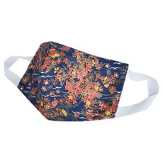 Osun 歐桑生活 防疫3D立體三層防水運動透氣布口罩 台灣製造(大人款), 日本花藍, 22 x 12cm