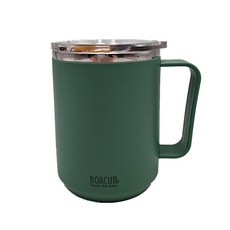 不鏽鋼馬克杯, 豆沙綠色, 450ml, 1個