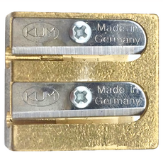 KUM 庫姆 BRASS黃銅雙孔削筆器 300-2, 黃銅, 1個
