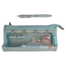 小麻糬 筆袋, 海鹽藍, 牛津布+塑膠, 21.5*7.5*10.5cm, 1個