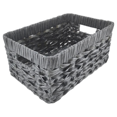 米禾 仿蒲草收納籃, 灰色, 1個