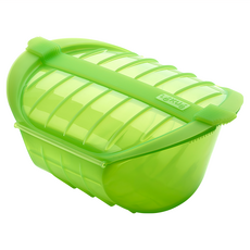 LeKue 微波蒸煮調理鍋 650ml 綠色 - 微波爐適用 健康蒸煮 快速烹飪, 1個