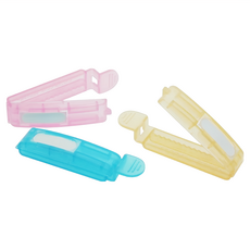 genki bebi 元氣寶寶 袋裝食物封口夾3件組 S, 1組, 黃色 + 藍色 + 粉紅色