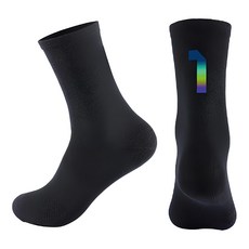 OTOBAI 歐都麥 數字中筒運動騎行襪 1, 黑色, 1雙