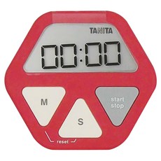 TANITA 塔尼達 電子計時器 TD410 LCD超大螢幕 數字清晰可見, 紅色, 1盒