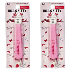 KAI 貝印 Hello Kitty 不銹鋼彎口指甲剪 M 9.1 x 1.9 x 1.6cm, 2個