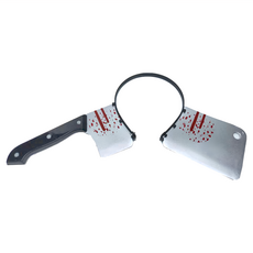 摩達客 COSPLAY派對變裝髮箍 萬聖節髮飾, 恐怖砍頭菜刀造型, 1個