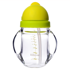 kidsme Tritan材質 雙耳吸管學習杯 9個月以上寶寶適用 耐摔耐用 不含BPA, 檸檬黃, 240ml, 1個