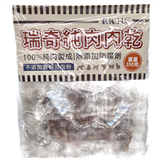 RICH.C 瑞奇 純肉肉乾量販包 和風牛肉片 無添加防腐劑, 新鮮雞肉 + 牛肉, 350g, 1袋