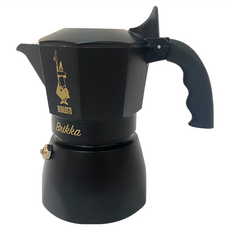 BIALeTTI 拜雷提 加壓摩卡壺, 2杯份 極致升級 簡單3分鐘萃取咖啡, 霧黑金, 1個
