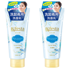 Bifesta 碧菲絲特 洗卸兩用淨透洗面乳, 添加植物纖維 打造明亮光滑美肌, 120g, 2條