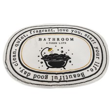 KUIBAO 快豹生活 北歐簡約浴室橢圓吸水地毯, 精緻黑沐浴, 1個