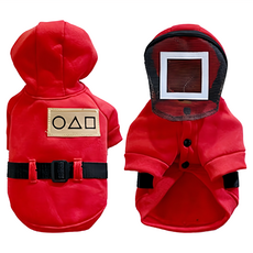 Sassy Dog 管理員 單層刷毛寵物衣服 紅色, 14號, 2件