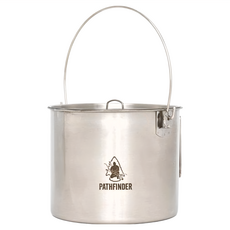 Pathfinder 探路者 120oz Bush Pot 不銹鋼握把杯鍋 附提把杯蓋, 銀色, 1個