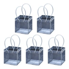 Mihwabujang PVC塑膠購物袋 禮品包裝袋 花束/蛋糕適用, 透明色, 5個