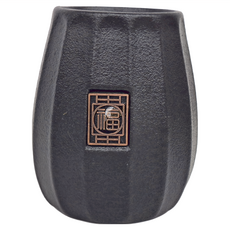 PUSH! 品茗喝茶具六君子收納桶, 陶瓷材質, 黑色, 高10CM, 口徑5.5CM, T18, 1個