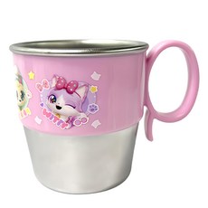 Wish Cat 兒童不鏽鋼把手杯, 1個, 混色, 280ml
