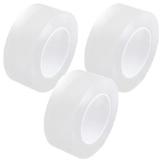 無痕可水洗雙面膠帶 3cm寬 x 5m長 高強黏力 防水耐溫, 透明, 3個