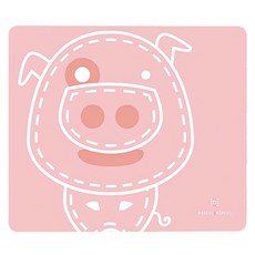 MARCUS&MARCUS 動物樂園矽膠餐墊, 不含塑化劑, 不含雙酚A, 產品尺寸: 40x35公分, 粉紅豬, 1個