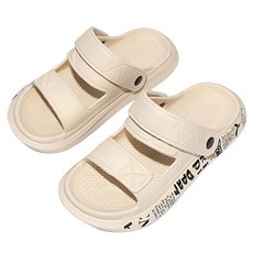 bebehome 5.0厚底踩屎感EVA舒適涼拖鞋，米色/黑色可選