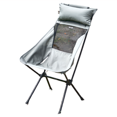 OWL CAMP 高背椅頭枕加大版, 500D尼龍布, 7075 加厚航太鋁合金管材, 耐重140kg, 灰色, 1個