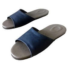 i Slippers 風格系列 輕色皮質室內拖鞋 - 深藍 台灣製造 耐用耐磨抗滑, XL(28cm)