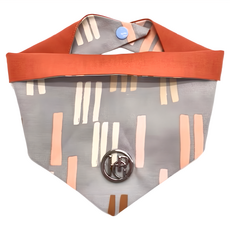 HAPPY GO PUPPY 寵物領巾, XL-脖圍59.5CM/高度24.5CM, 灰色 + 紅色, 1條