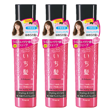 Kracie 葵緹亞 ICHIKAMI 女髮和草頂級亮澤波浪造型乳, 清爽不黏膩 山櫻花香, 150ml, 3瓶